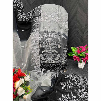 grey-black-floral-embroidered-organza-semi-stitched-pakistani-suit