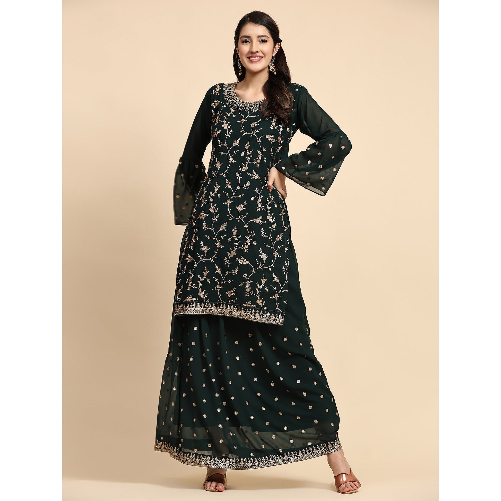 green-floral-embroidered-georgette-semi-stitched-suit-1
