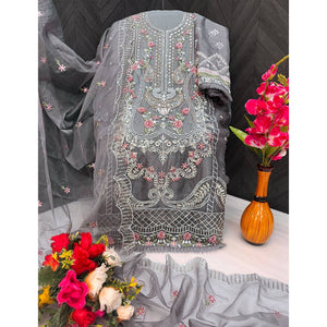 grey-floral-embroidered-organza-semi-stitched-pakistani-suit