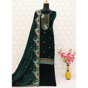 green-floral-embroidered-velvet-semi-stitched-salwar-suit