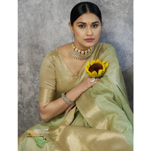 green-woven-cotton-silk-saree-with-tassels-20