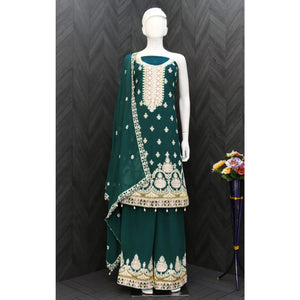 green-sequins-embroidered-georgette-semi-stitched-sharara-suit-1