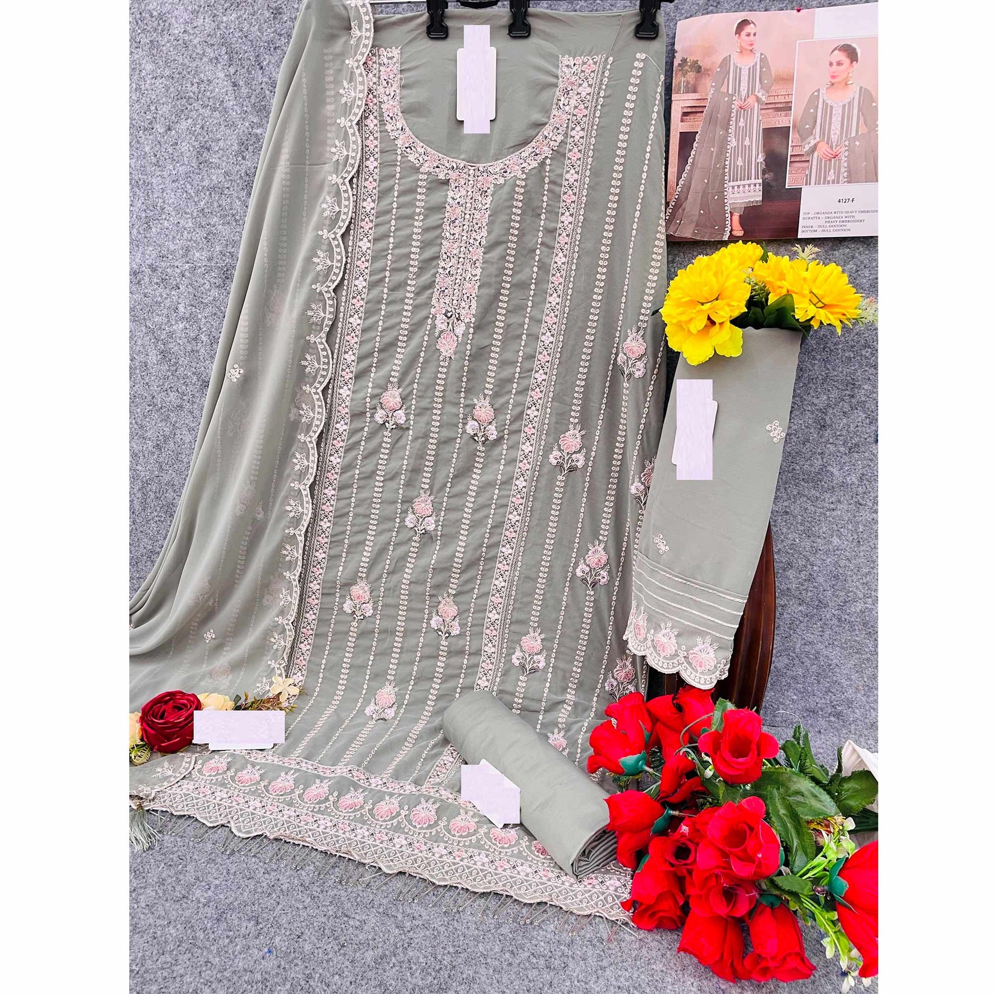 green-floral-hand-embroidered-georgette-semi-stitched-pakistani-suit
