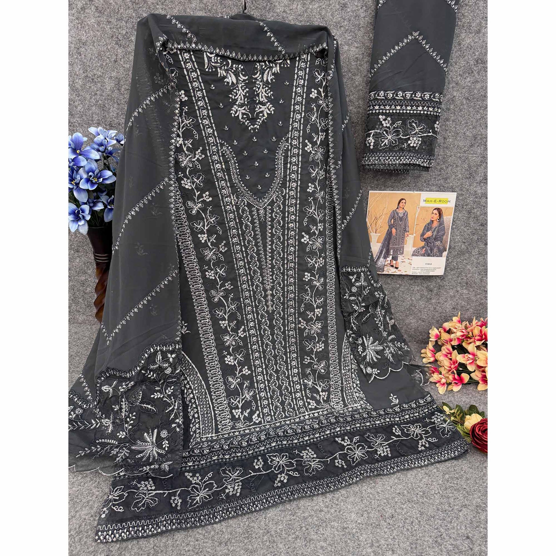 grey-floral-embroidered-georgette-semi-stitched-pakistani-suit-4