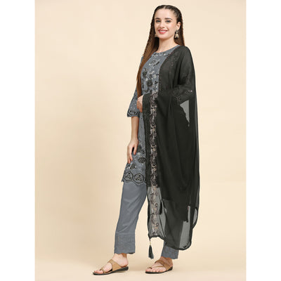 grey-floral-embroidered-georgette-semi-stitched-pakistani-suit