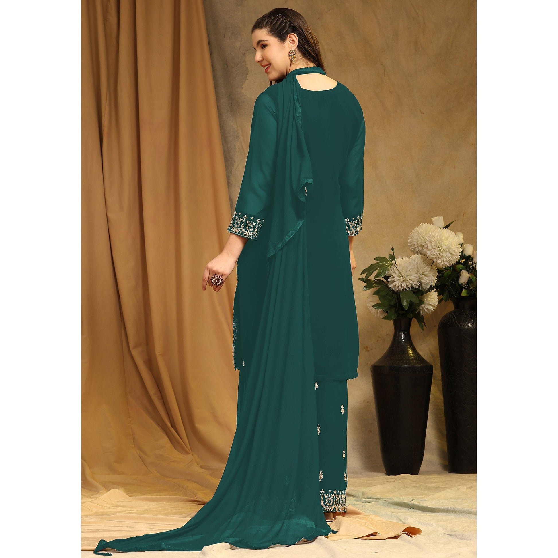 green-floral-embroidered-georgette-semi-stitched-suit-6
