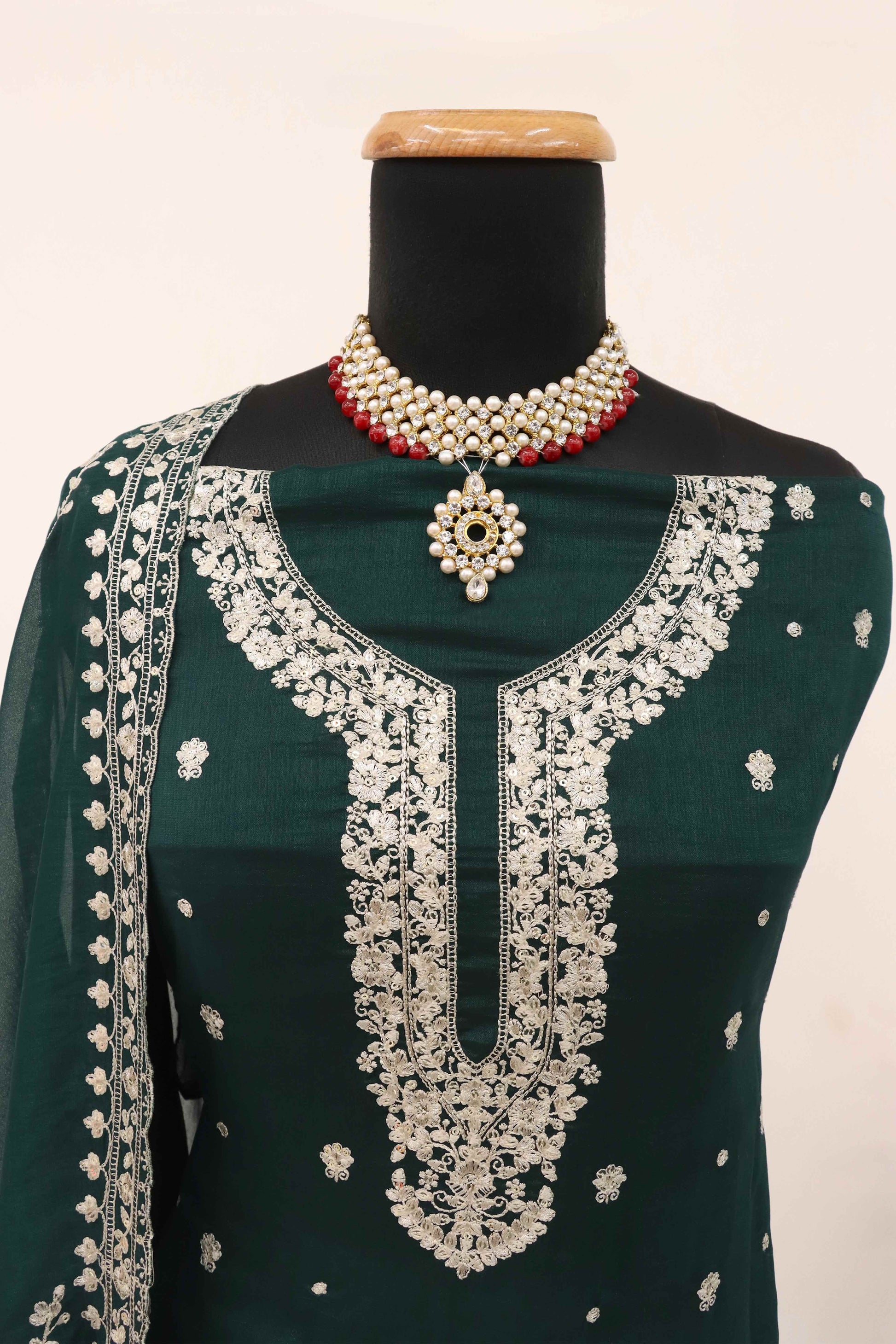 green-floral-sequins-embroidered-satin-silk-semi-stitched-suit
