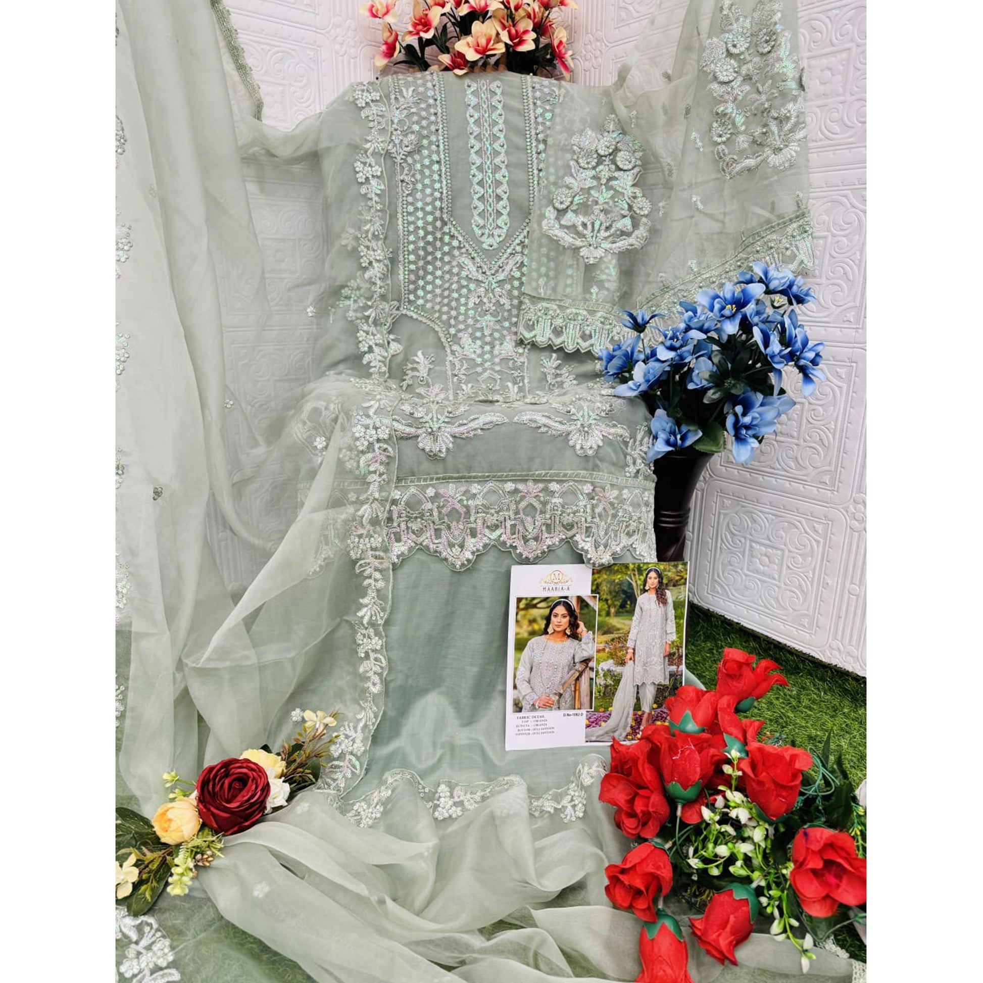 green-floral-embroidered-organza-semi-stitched-pakistani-suit-1