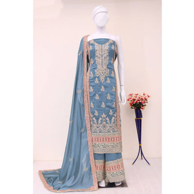 grey-floral-sequins-embroidered-vichitra-silk-semi-stitched-palazzo-suit