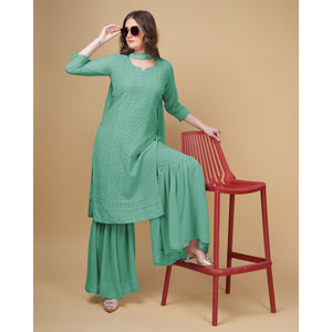 green-embroidered-georgette-kurti-sharara-suit