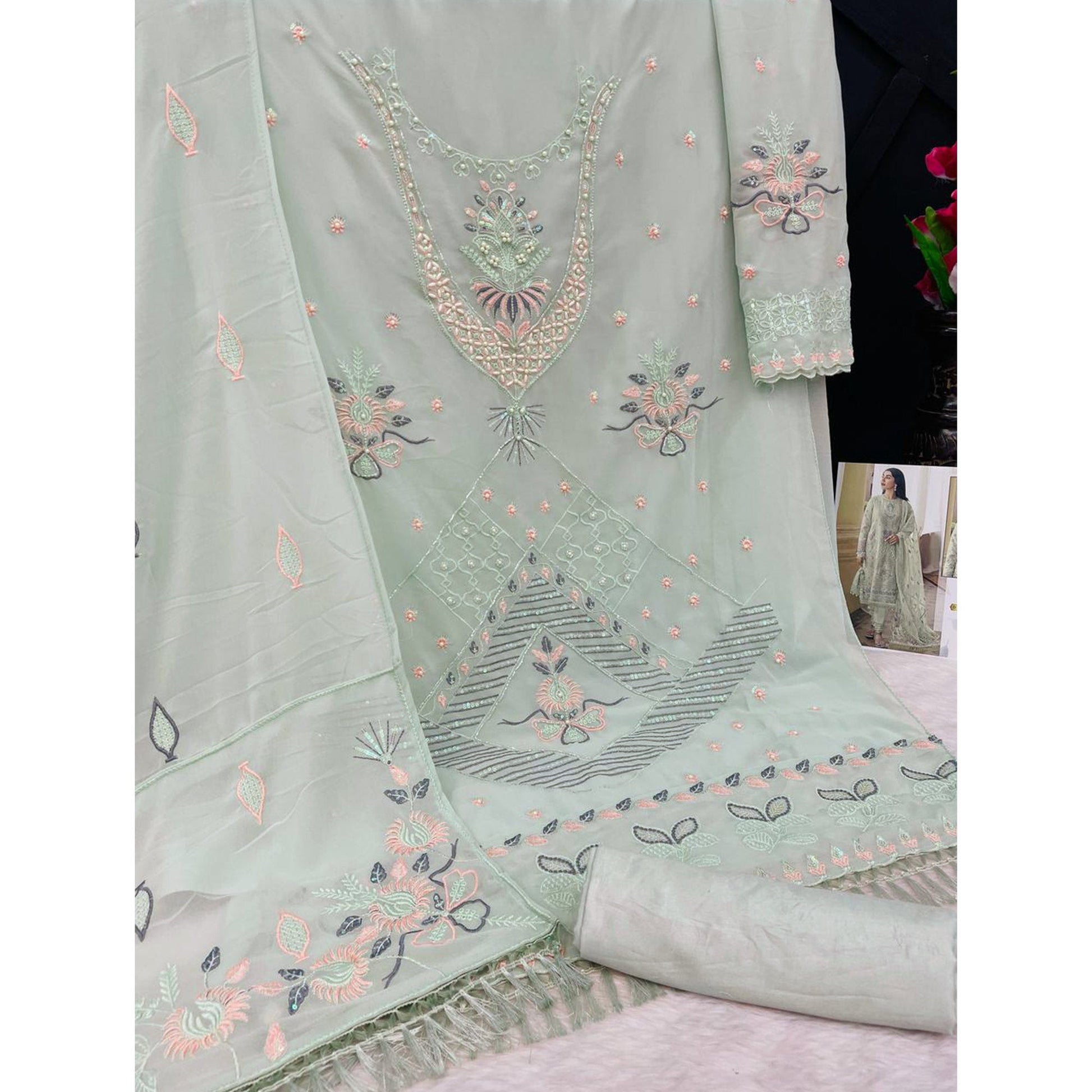 green-floral-embroidered-georgette-semi-stitched-pakistani-suit-6