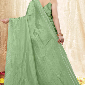 green-zarkan-diamond-work-tissue-gold-crush-saree