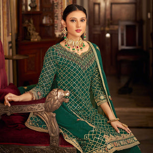 green-sequins-embroidered-chinon-semi-stitched-suit