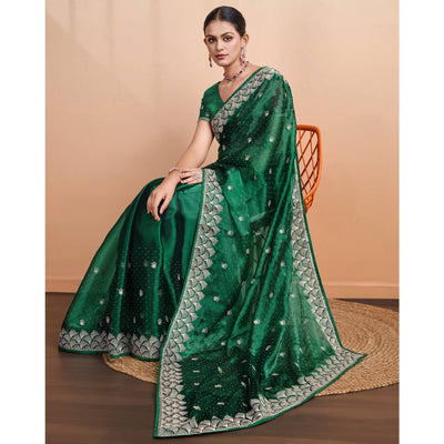 green-embroidered-tussar-silk-saree