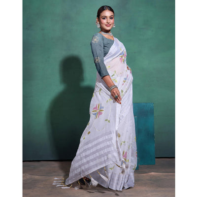 grey-gota-patti-embroidered-linen-saree-with-tassels