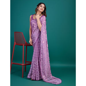 Lavender Sequin Embroidered Georgette Saree