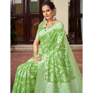 green-woven-cotton-silk-saree-with-tassels-12