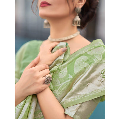 green-woven-cotton-silk-saree-with-tassels-16
