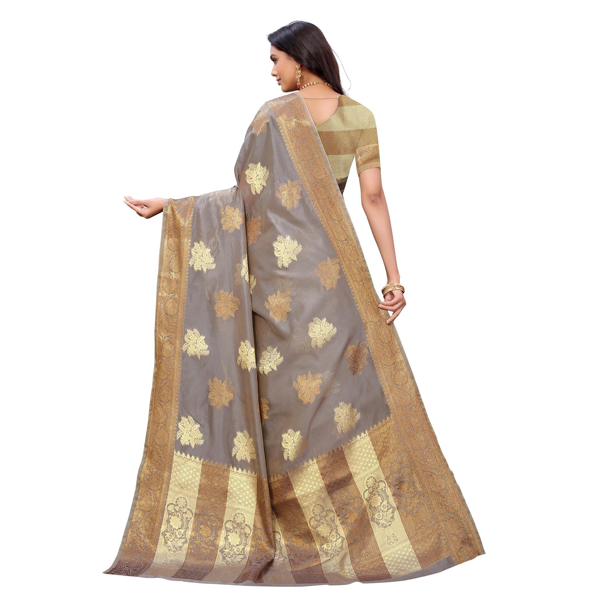 grey-festive-wear-floral-woven-organza-banarasi-saree-133847