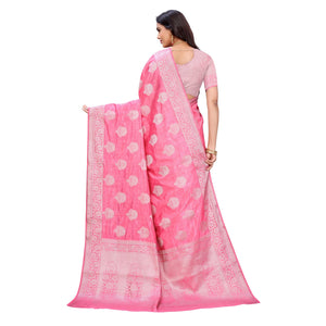 Gajari Pink Festive Wear Woven Art Silk Saree