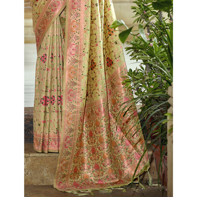 green-floral-zari-weaving-cotton-silk-saree