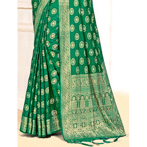 green-floral-woven-cotton-silk-saree-with-tassels-2