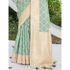 green-woven-cotton-silk-saree-with-tassels-11
