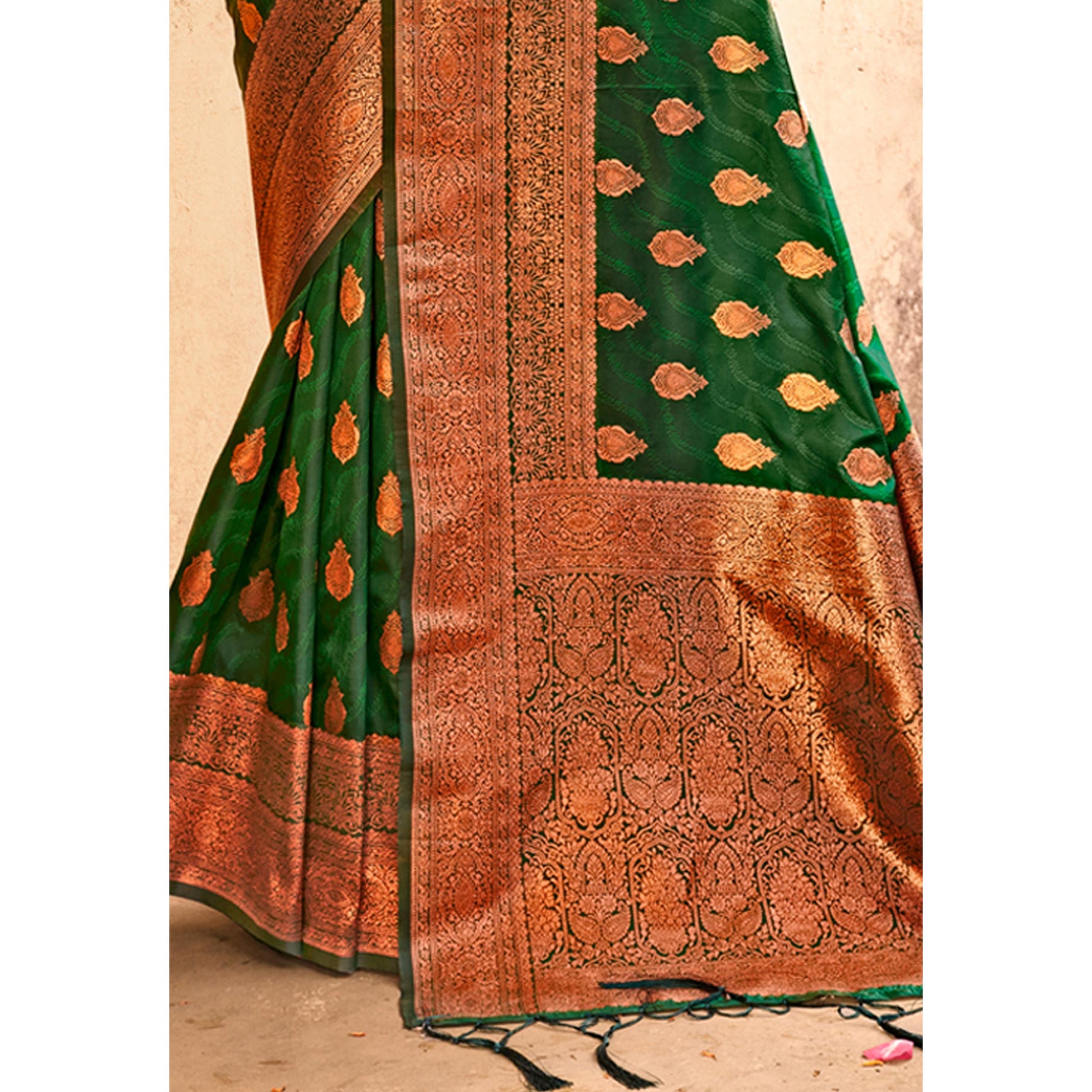 20green-floral-woven-banarasi-silk-saree-with-tassels