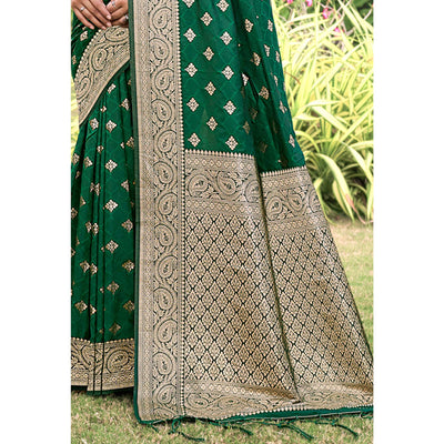 28green-floral-woven-kanjivaram-silk-saree-with-tassels