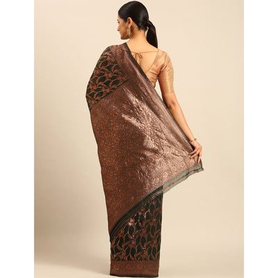 green-floral-woven-cotton-silk-saree-2