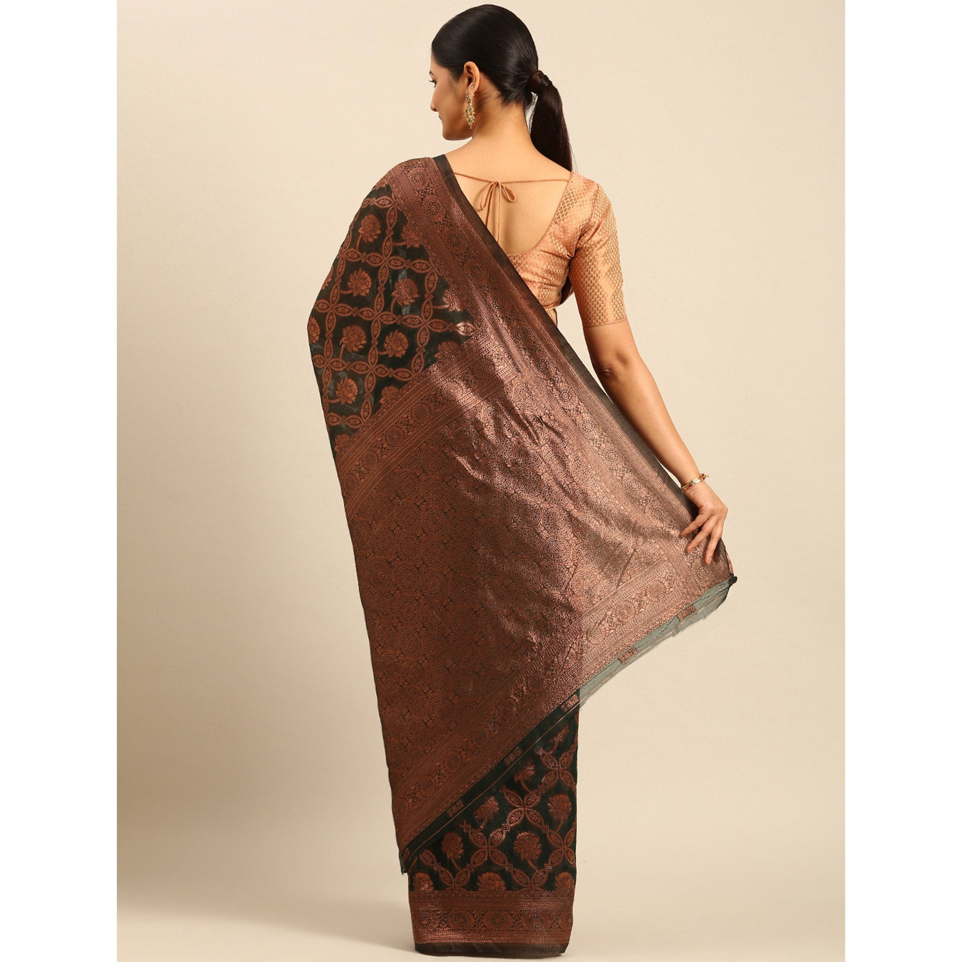 green-floral-woven-cotton-silk-saree-6