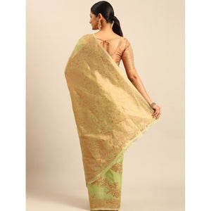 green-floral-woven-cotton-silk-saree-9