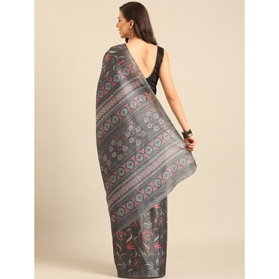 grey-floral-digital-printed-cotton-blend-saree