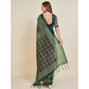 green-digital-printed-bhagalpuri-silk-saree-with-tassels-1