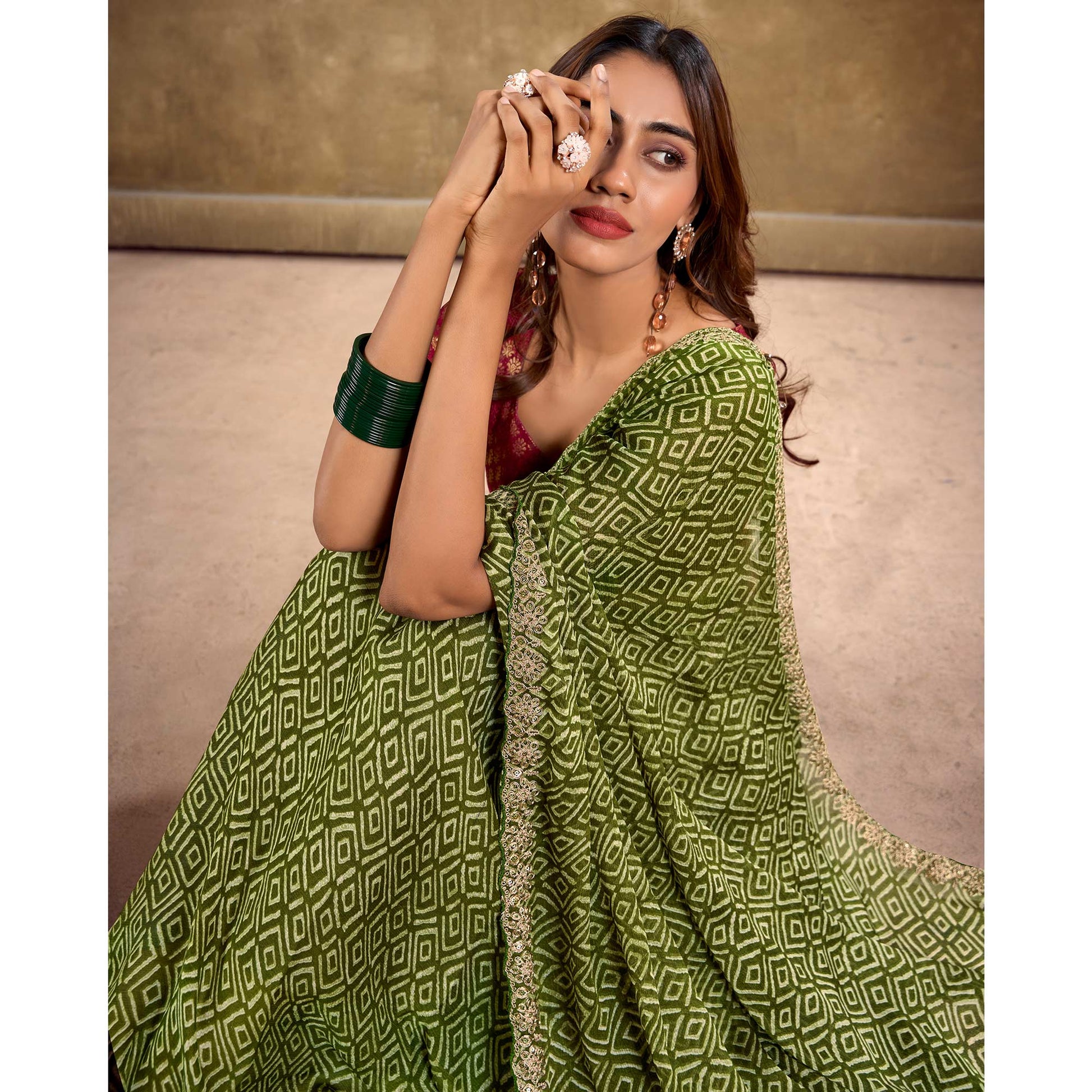 green-printed-chiffon-saree-with-sequins-border-1