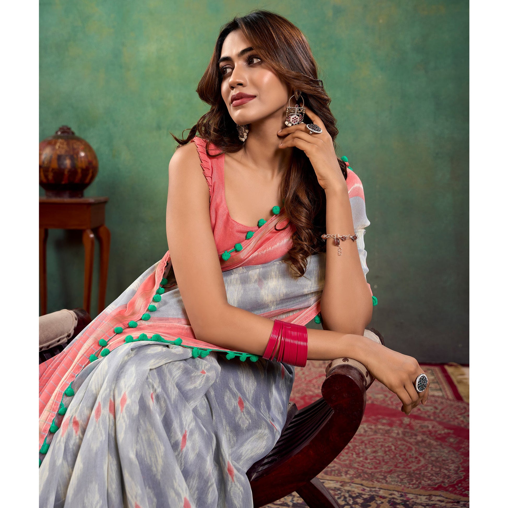 grey-ikkat-printed-mul-mul-cotton-saree