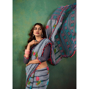 grey-floral-printed-mul-mul-cotton-saree