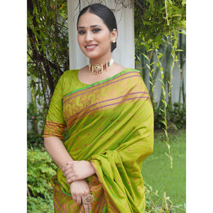 green-woven-paithani-art-silk-saree-7