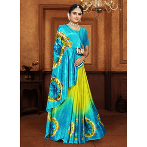 green-turquoise-printed-crepe-silk-saree