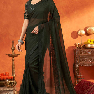 green-embroidered-crunchy-soft-net-saree-with-embellished-border