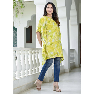 green-floral-foil-printed-rayon-kaftan