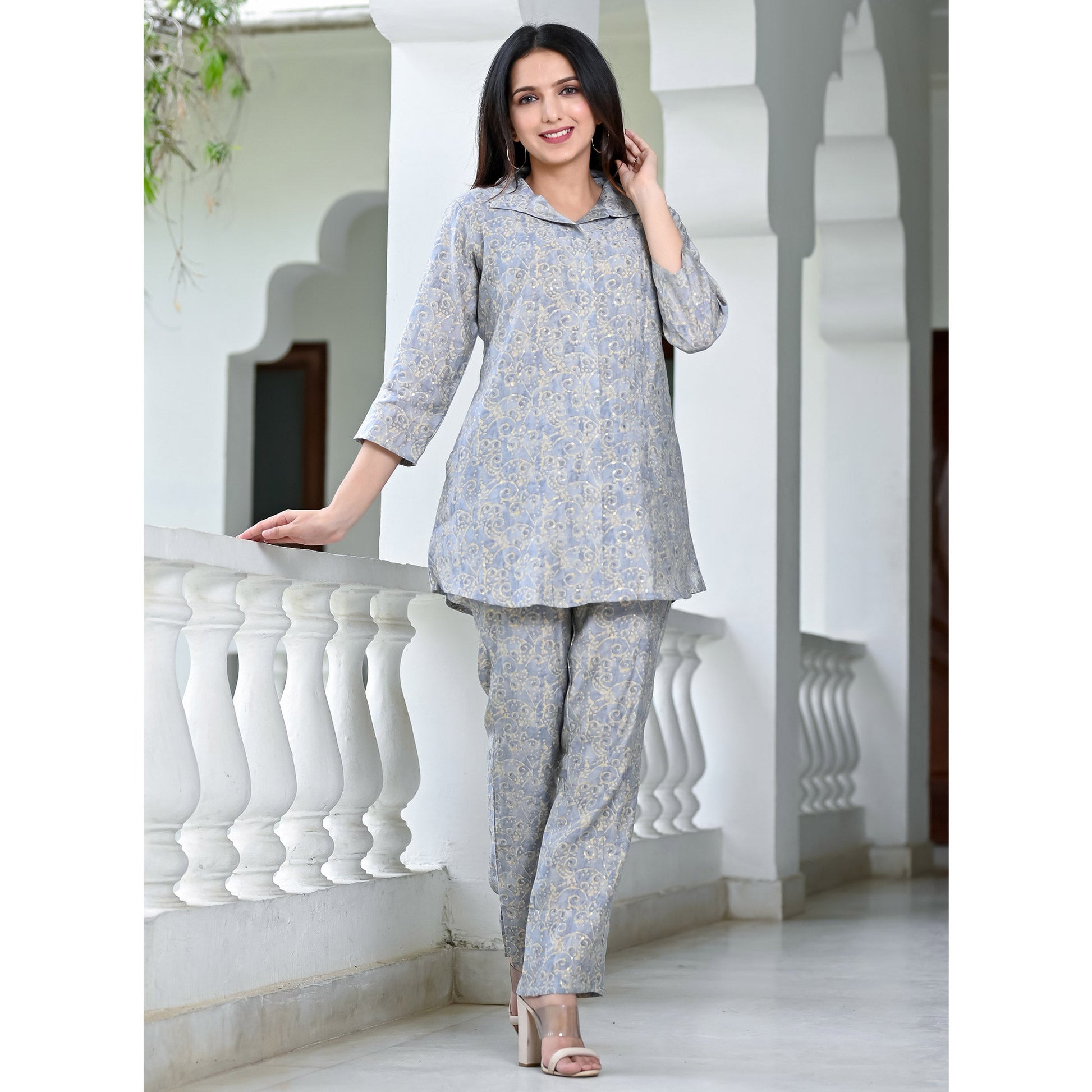 grey-floral-printed-chanderi-co-ord-set
