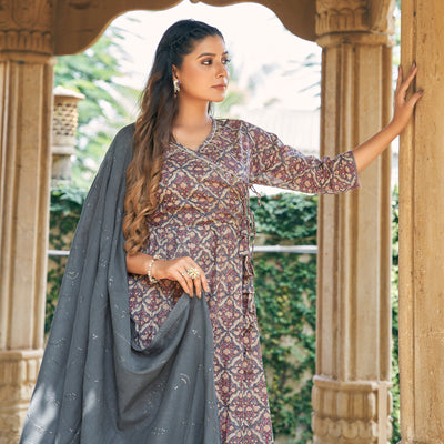 grey-angrakha-pure-cotton-suit-with-foil-print-zardozi-handcrafted-neckline