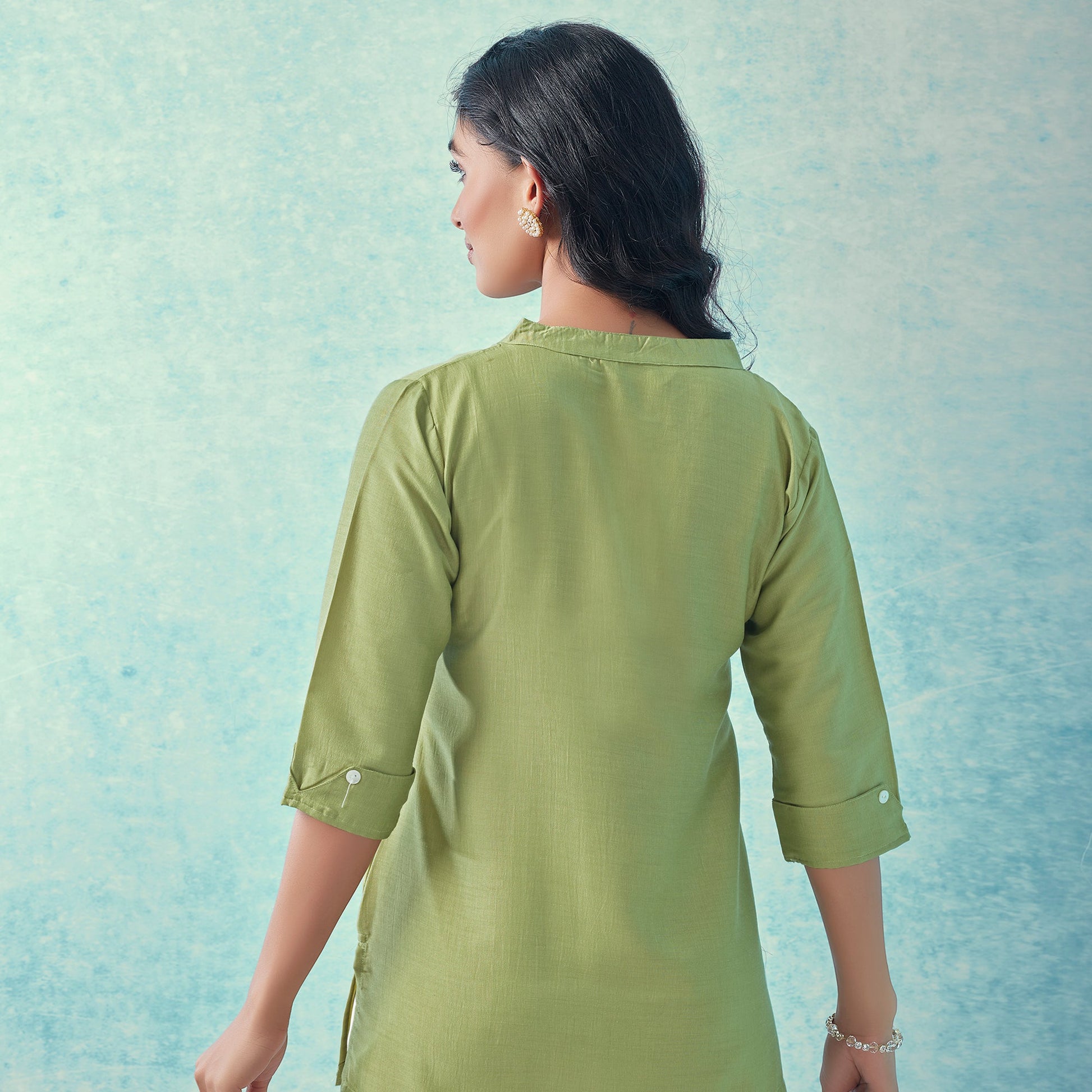 green-solid-cotton-blend-top