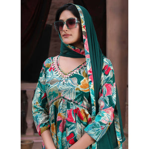 green-floral-printed-rayon-alia-cut-salwar-suit