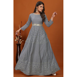 grey-floral-sequins-embroidered-georgette-gown