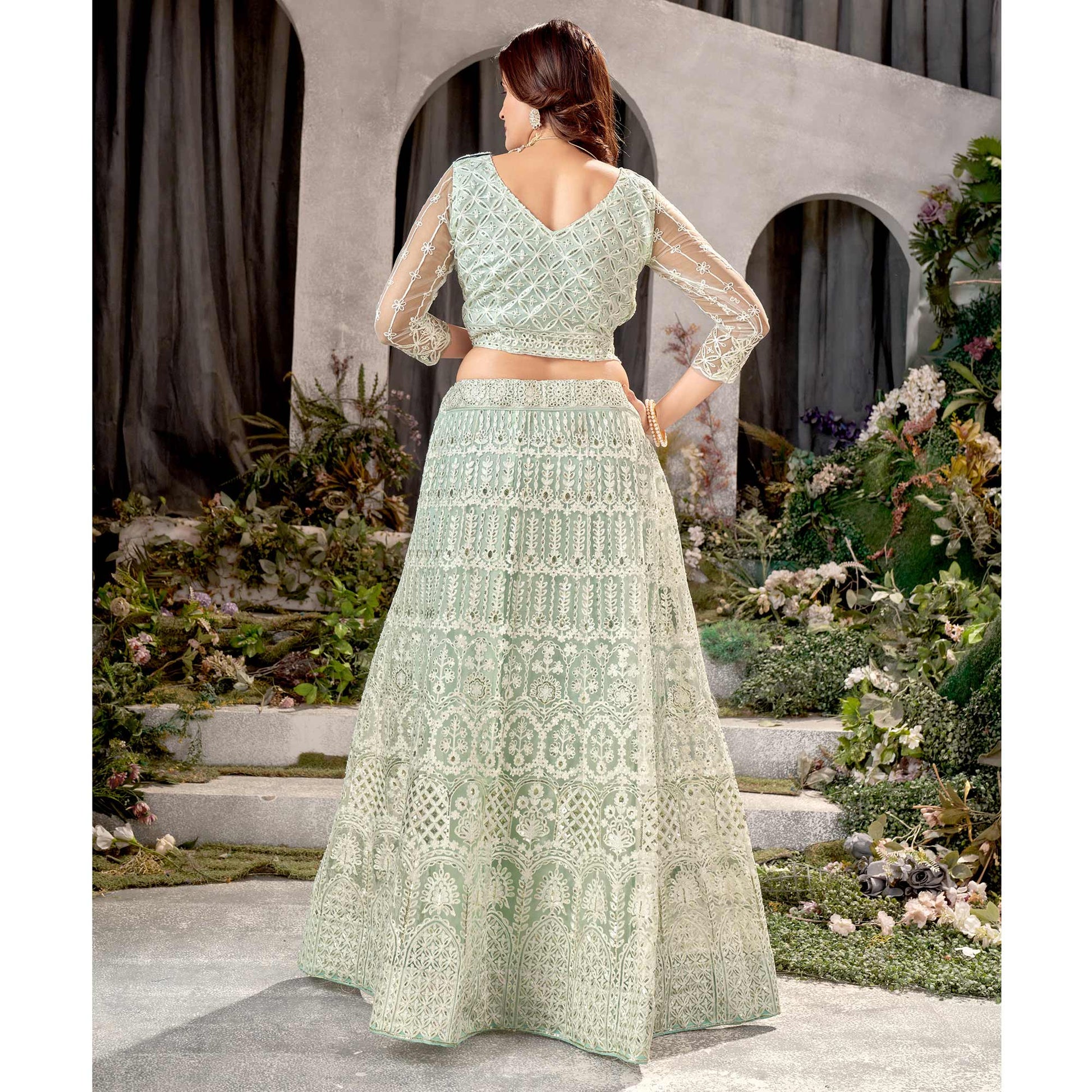 green-floral-sequins-embroidered-net-lehenga-choli