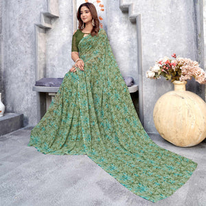 green-floral-printed-georgette-saree-16
