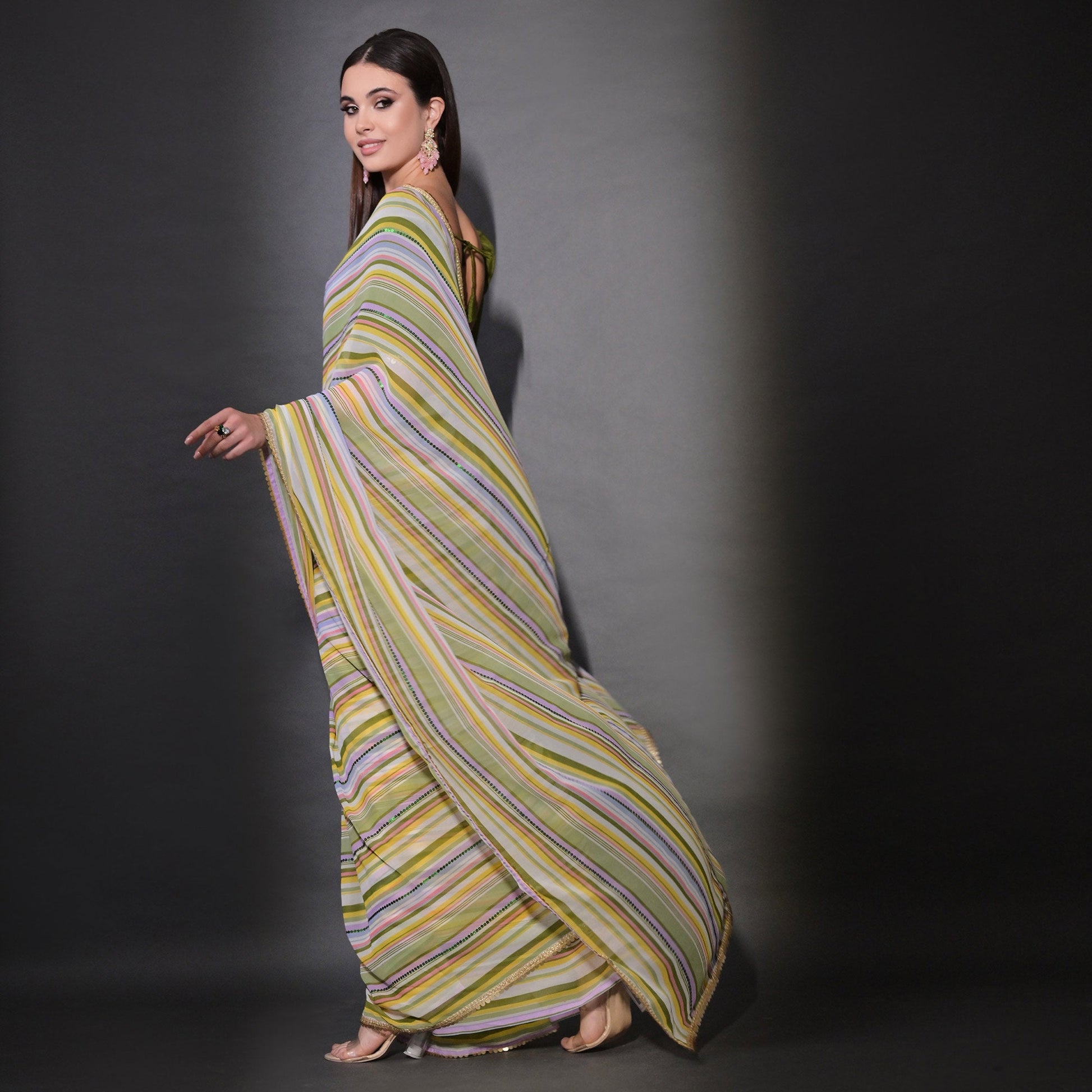 green-striped-printed-with-sequins-embroidered-georgette-saree
