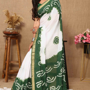 green-white-bandhani-printed-mul-mul-pure-cotton-saree